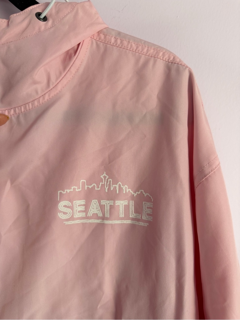 Champion Pink Hooded Seattle Pullover Windbreaker M - Picture 8 of 9